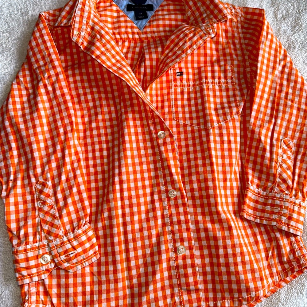 Tommy Hilfiger 3T Toddler Boys Plaid Botton Up Long Sleeve Shirt